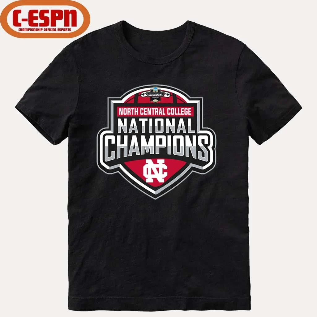 Official North Central College Cardinals 2025-26 DIII Football National Champions Logo T-Shirt