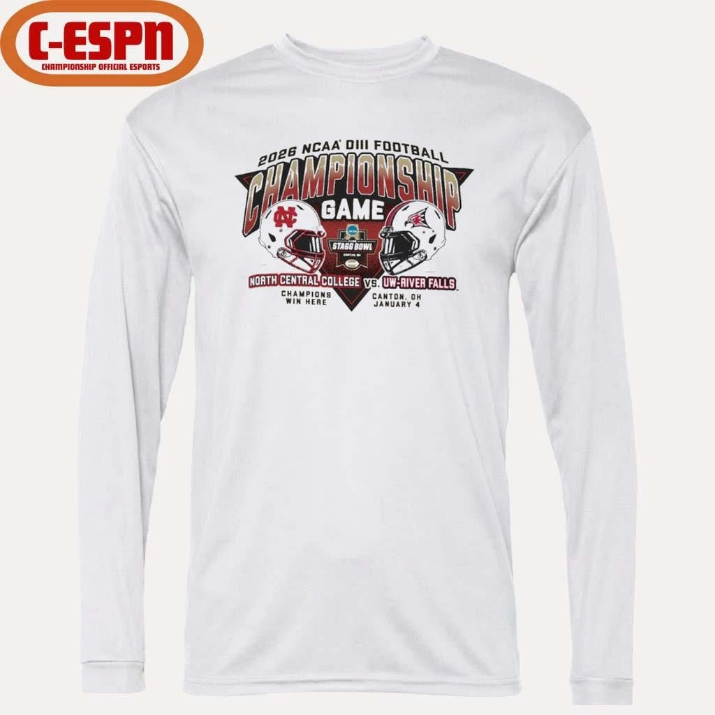 Official North Central college Vs UW-River Falls Division III Football Championship Game Helmet Shirt