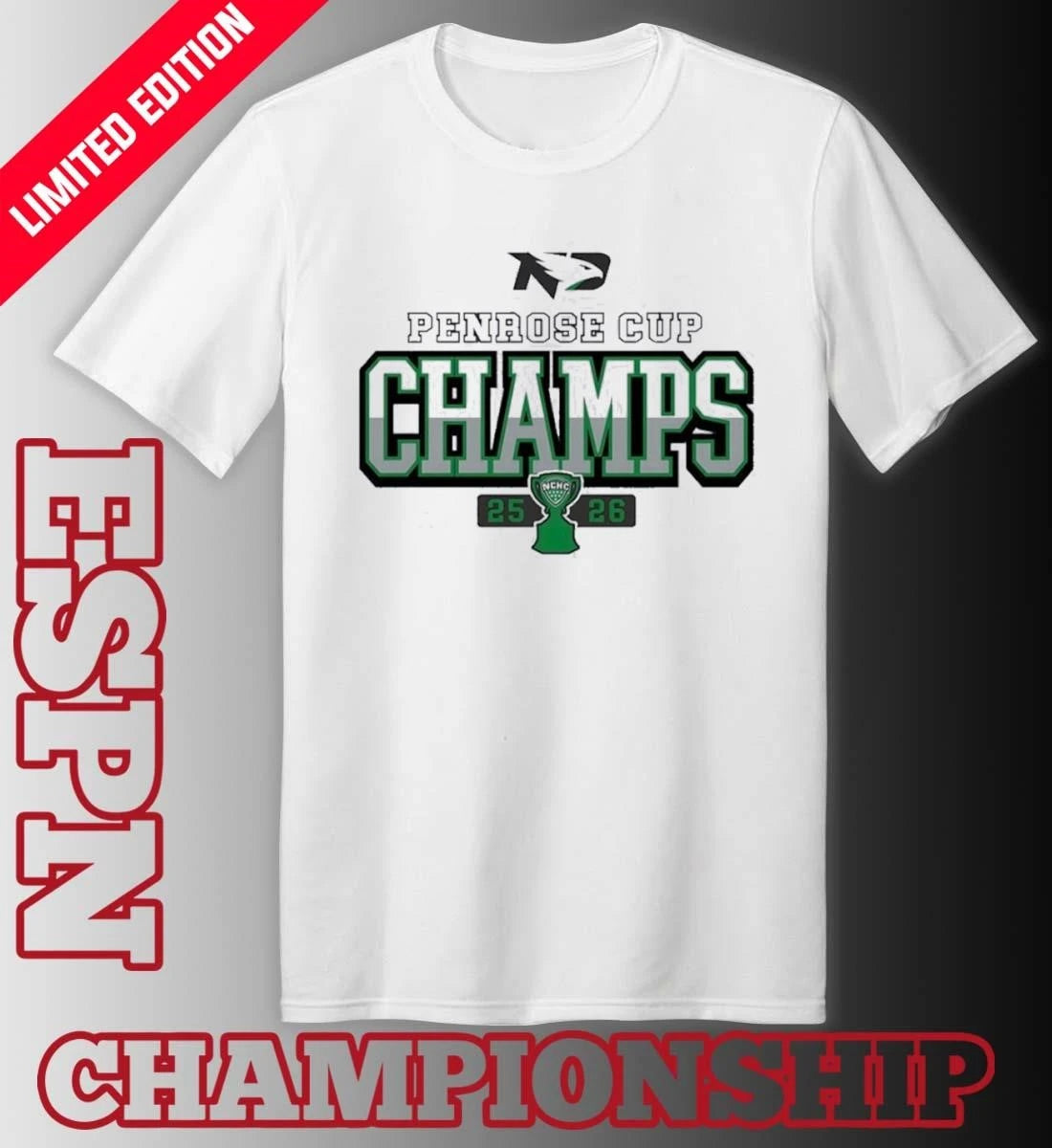 Official North Dakota Hockey 2026 Penrose Cup Champions Shirt
