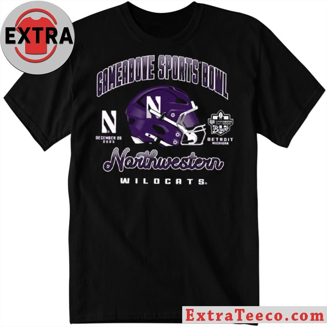 Official Northwestern Wildcats 2025 GameAbove Sports Bowl GameAbove Sports Bowl December 26, 2025 Ford Field in Detroit, Michigan, USA Shirt