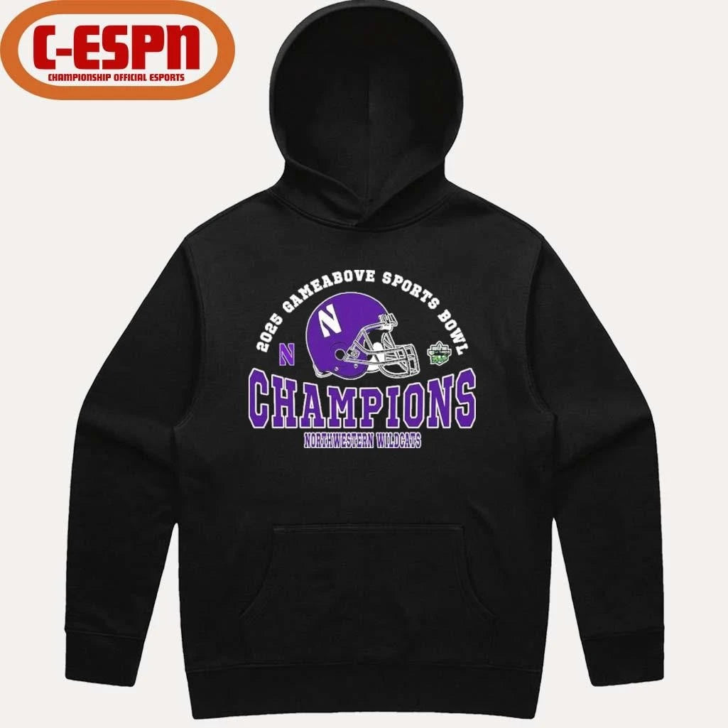 Official Northwestern Wildcats 2025 Gameabove Sports Bowl Champions Shirt