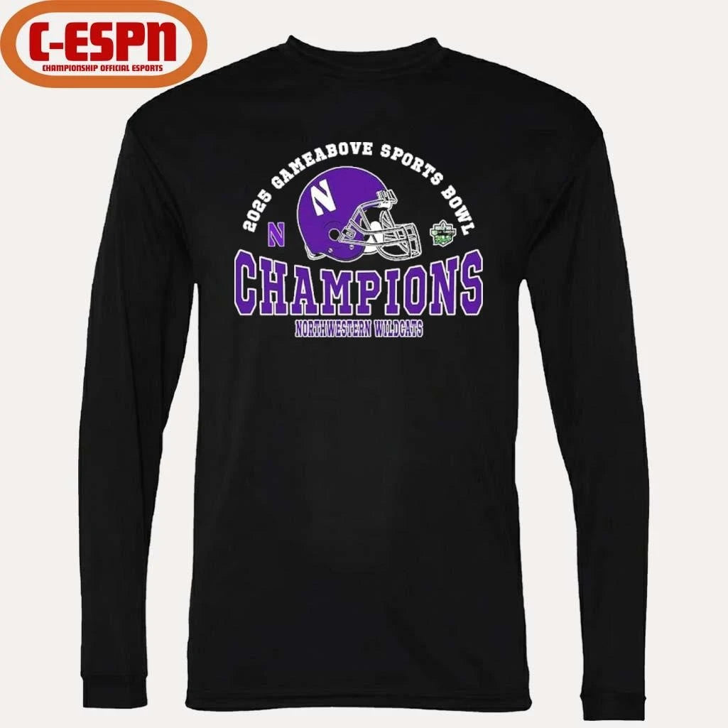 Official Northwestern Wildcats 2025 Gameabove Sports Bowl Champions Shirt