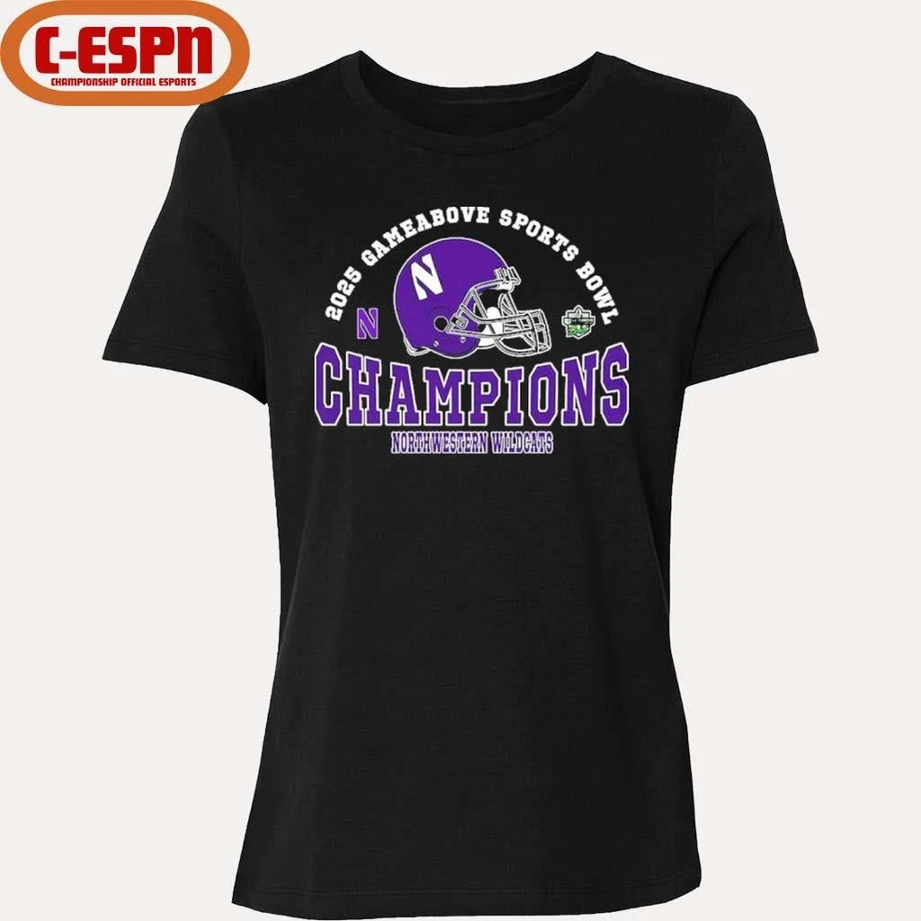 Official Northwestern Wildcats 2025 Gameabove Sports Bowl Champions Shirt