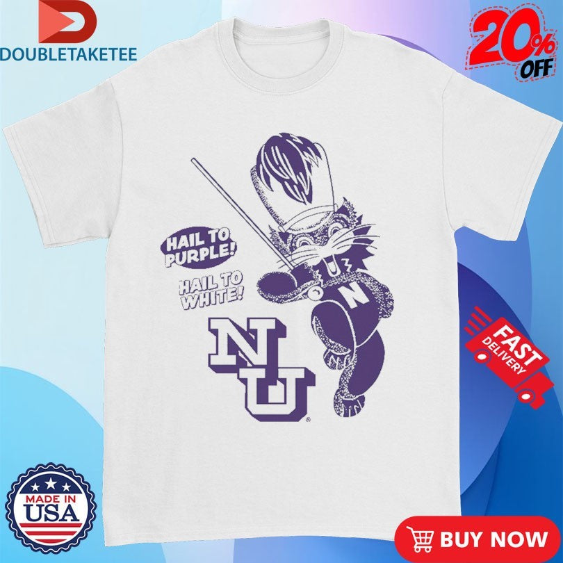 Official Northwestern Wildcats Hail To Purple Hail To White Mascot Shirts