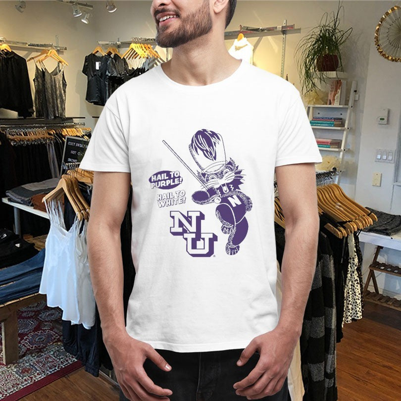Official Northwestern Wildcats Hail To Purple Hail To White Mascot Shirts