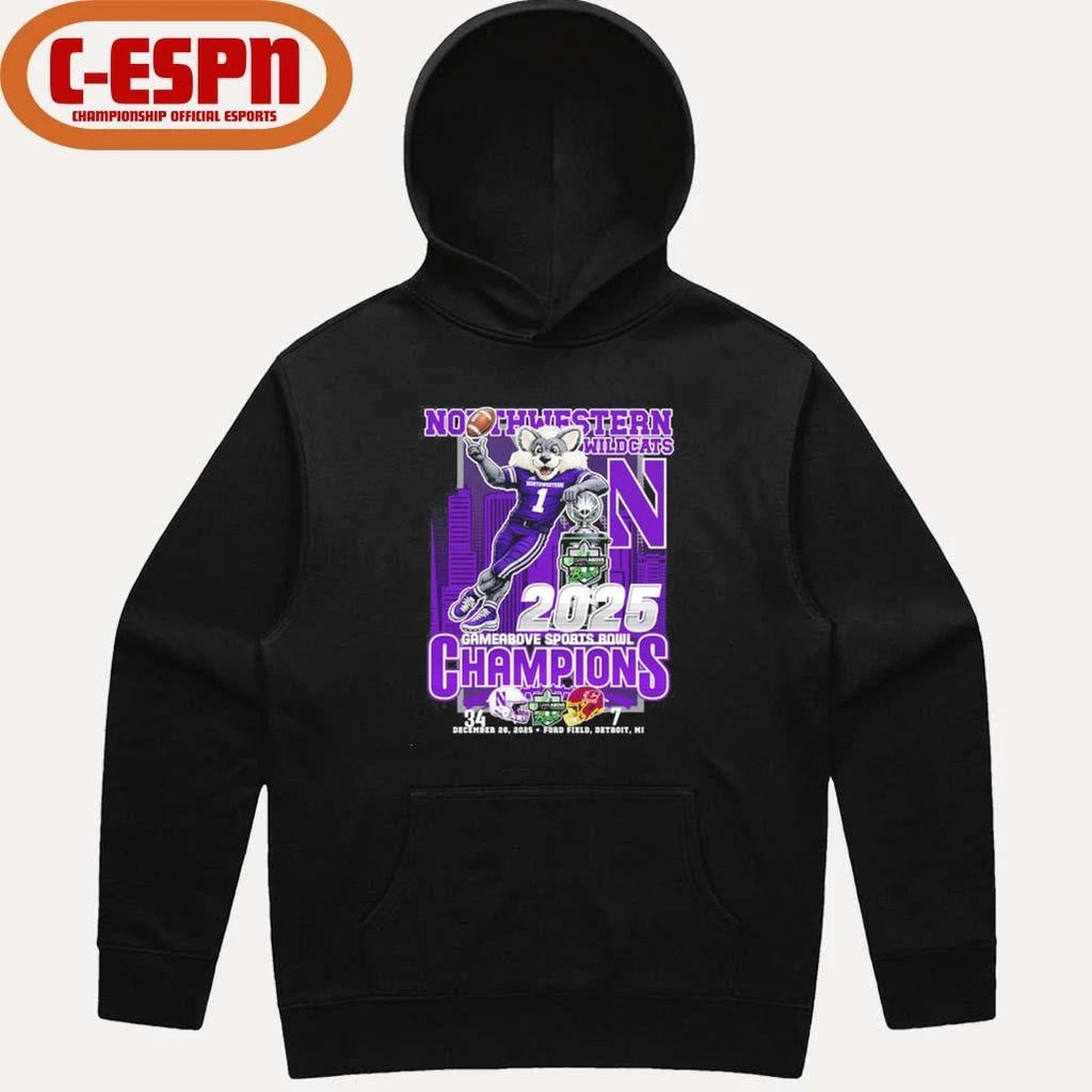 Official Northwestern Wildcats Mascot 2025 Gameabove Sports Bowl Champions Shirt
