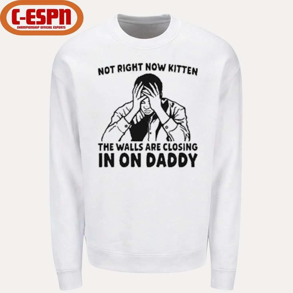 Official Not Right Now Kitten The Walls Are Closing In On Daddy T-Shirt