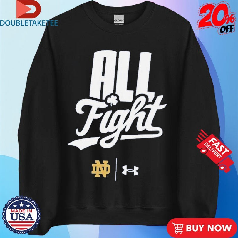 Official Notre Dame Fighting Irish All Fight Under Armour Clover Shirts