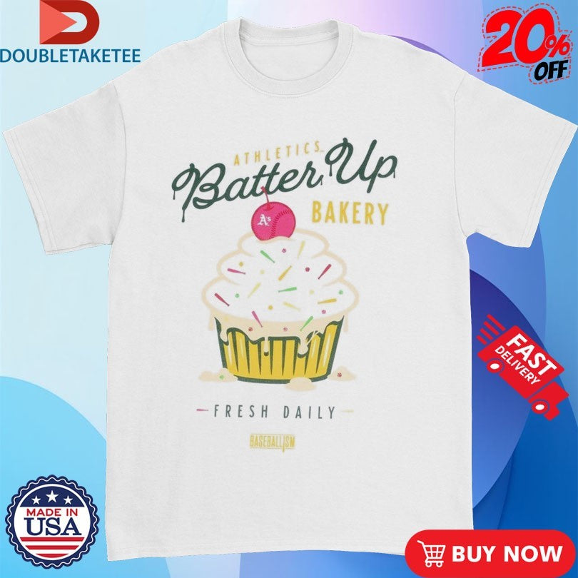 Official Oakland Athletics Batter Up Bakery Confetti Cupcake Baseballism Shirts