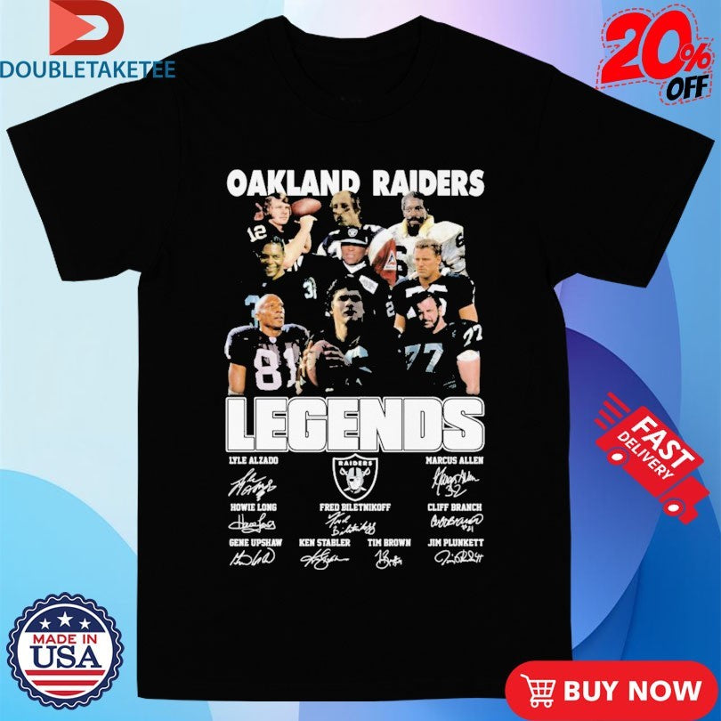 Official Oakland Raiders Legends Signatures Shirts