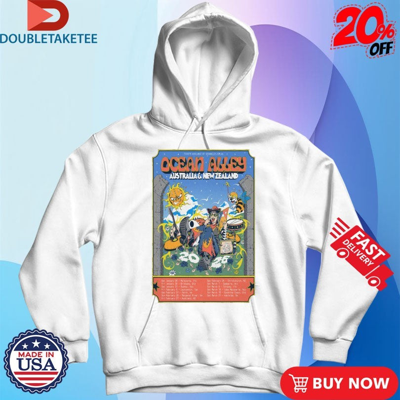 Official Ocean Alley Australia And New Zealand 2026 Tour Shirts