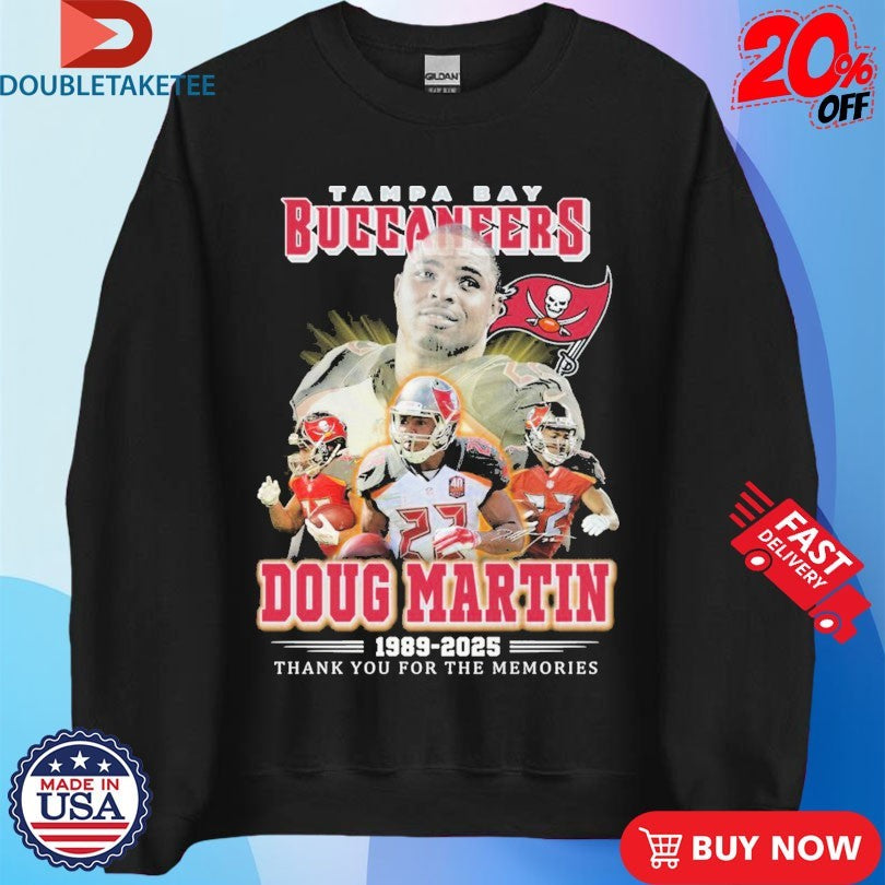 Official Official Doug Martin Tampa Bay Buccaneers 1989 2025 Thank You For The Memories Shirts