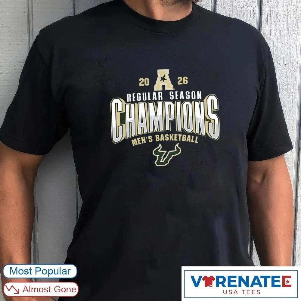 Official South Florida Bulls 2026 AAC Men’s Basketball Regular Season Champions shirt