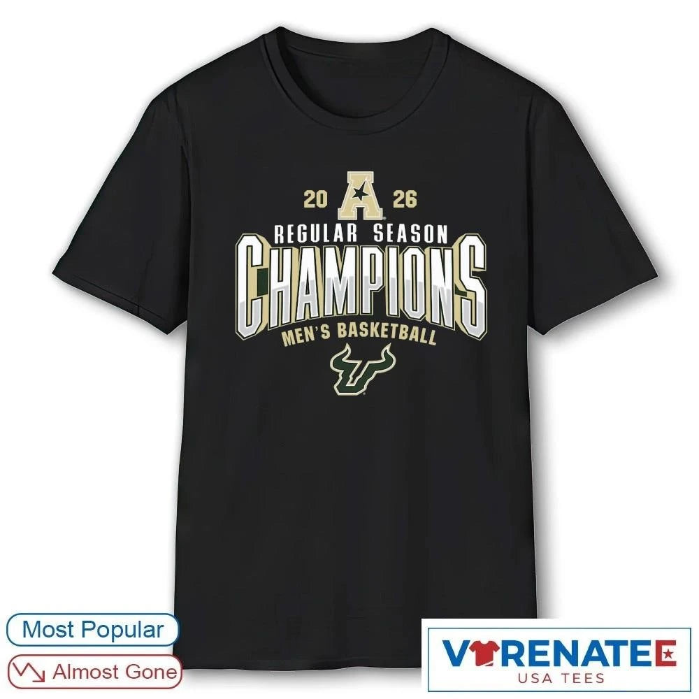 Official South Florida Bulls 2026 AAC Men’s Basketball Regular Season Champions shirt
