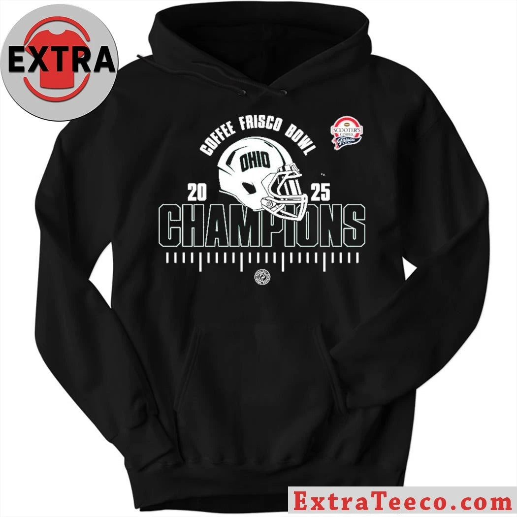 Official Ohio Bobcats Scooter’s Coffee Frisco Bowl Champions 2025 NCAA Football Logo Shirt