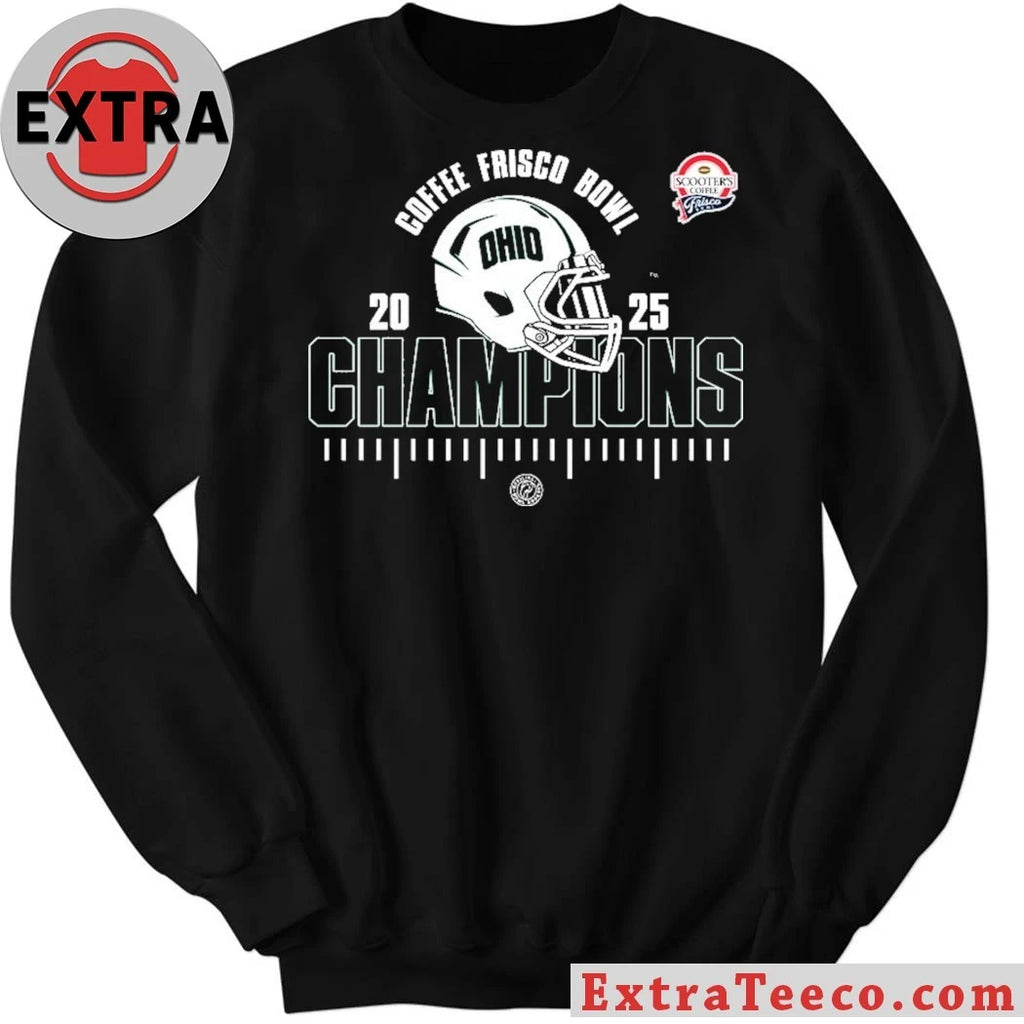 Official Ohio Bobcats Scooter’s Coffee Frisco Bowl Champions 2025 NCAA Football Logo Shirt