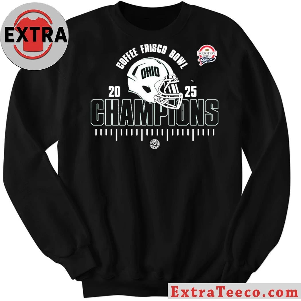 Official Ohio Bobcats Scooter’s Coffee Frisco Bowl Champions 2025 NCAA Football Logo Shirt