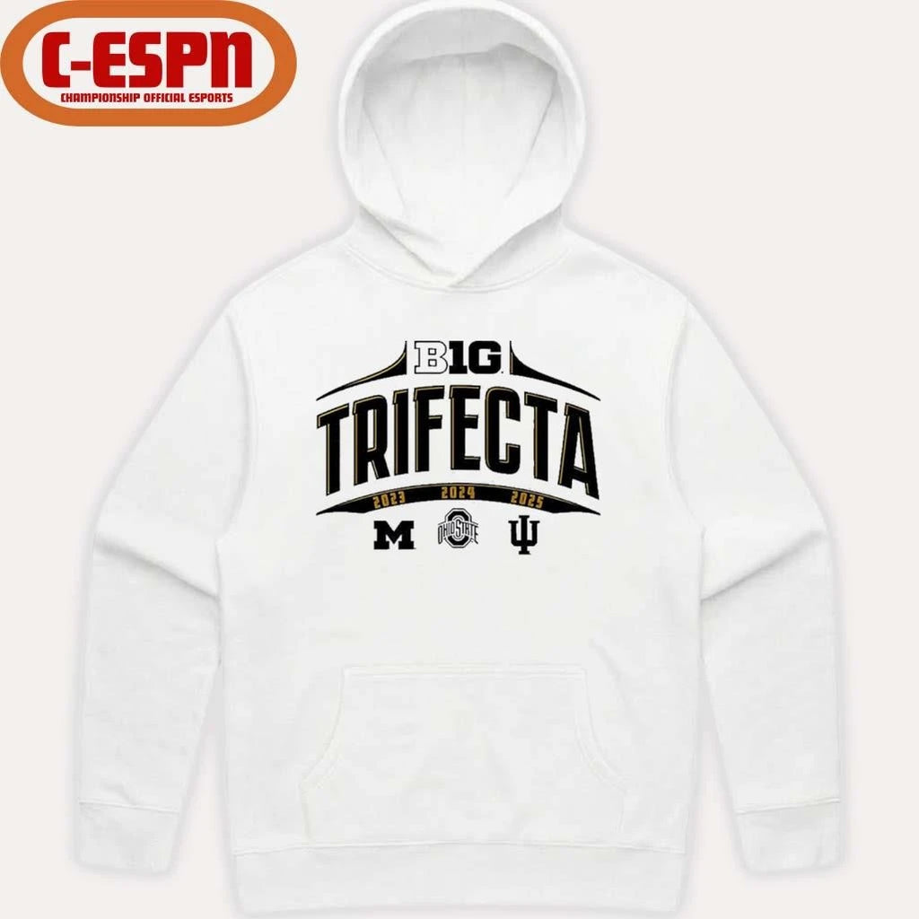Official Ohio  State, Michigan And Indiana Big Ten Trifecta Shirt