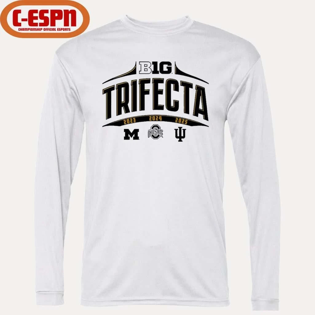 Official Ohio  State, Michigan And Indiana Big Ten Trifecta Shirt