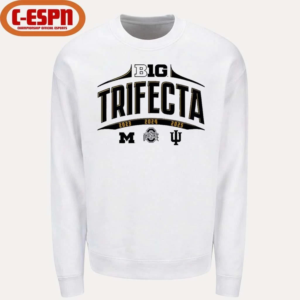 Official Ohio  State, Michigan And Indiana Big Ten Trifecta Shirt