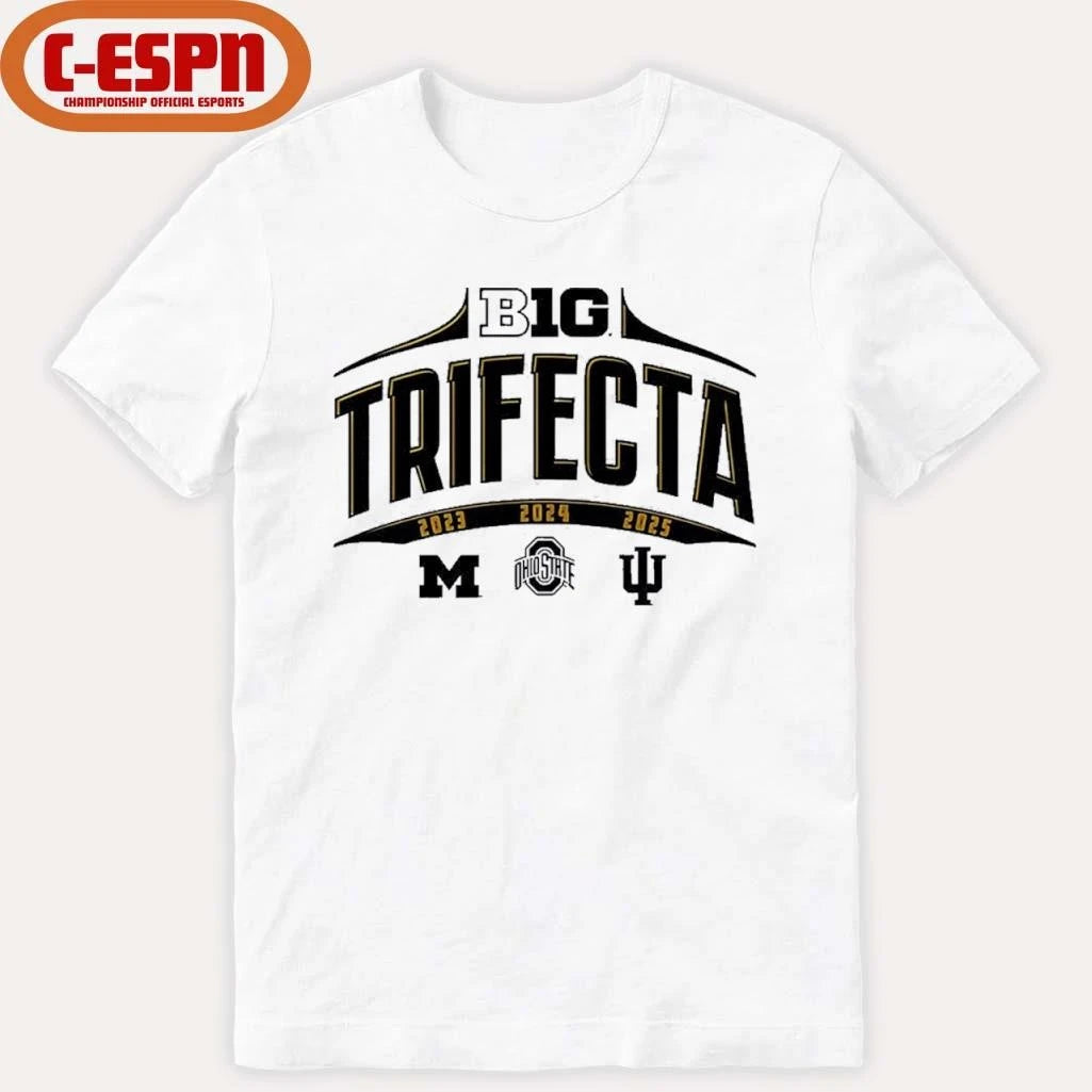 Official Ohio  State, Michigan And Indiana Big Ten Trifecta Shirt