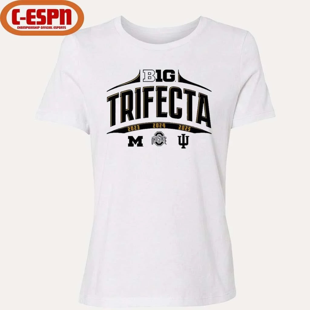 Official Ohio  State, Michigan And Indiana Big Ten Trifecta Shirt