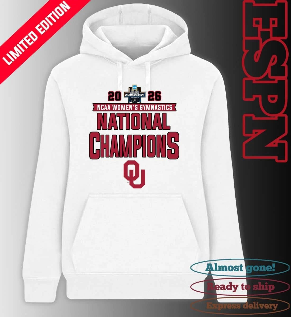 Official Oklahoma Sooners 2026 NCAA Women’s Gymnastics National Champions T-Shirt