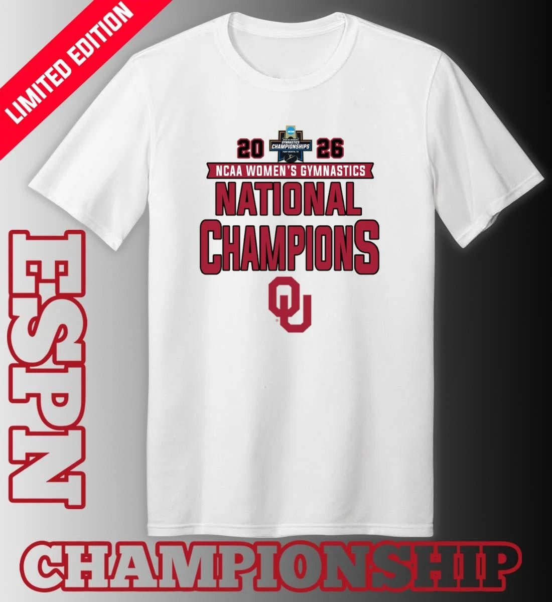Official Oklahoma Sooners 2026 NCAA Women’s Gymnastics National Champions T-Shirt