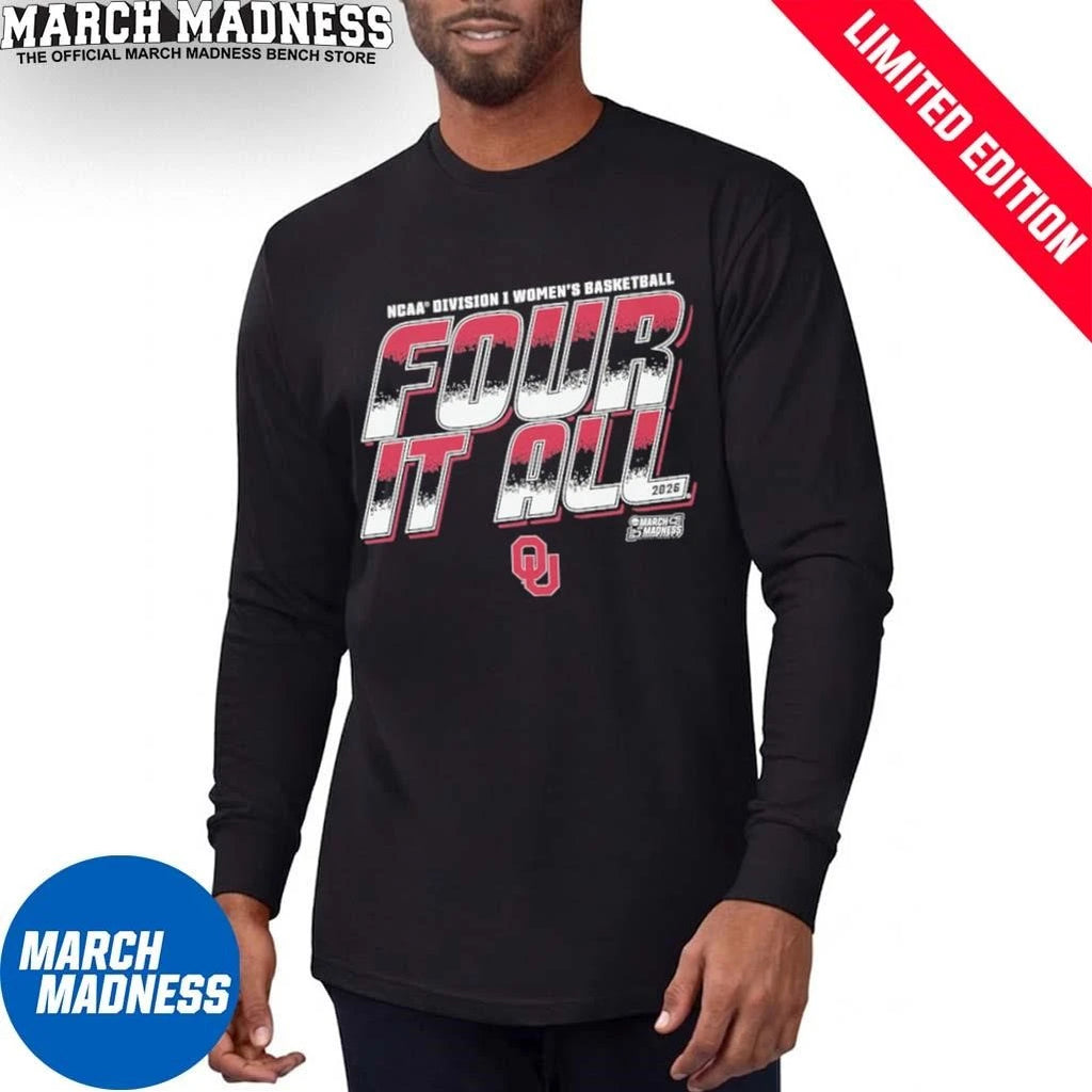 Official Oklahoma Women’s Basketball Four It All 2026 March Madness Shirt