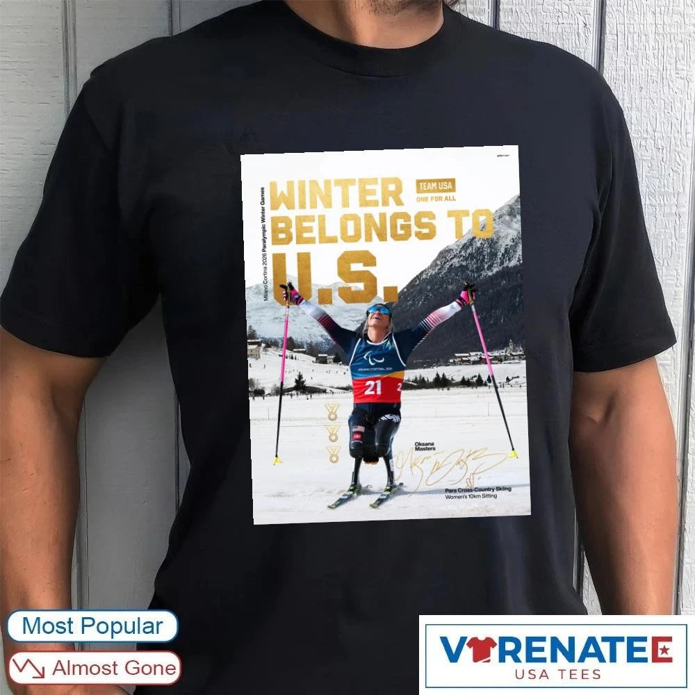 Official Oksana Masters Team USA One For All Winter Belongs To US Milano Cortina 2026 Signature Poster T-Shirt