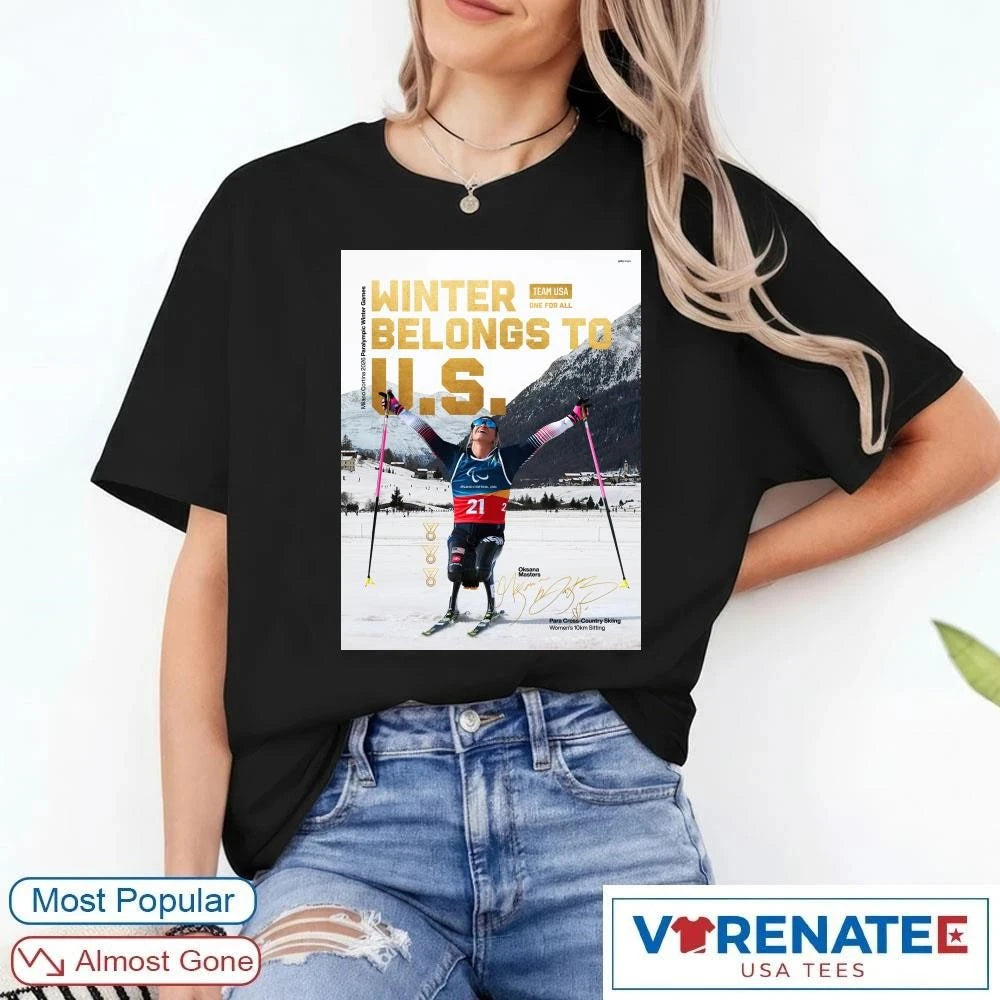 Official Oksana Masters Team USA One For All Winter Belongs To US Milano Cortina 2026 Signature Poster T-Shirt