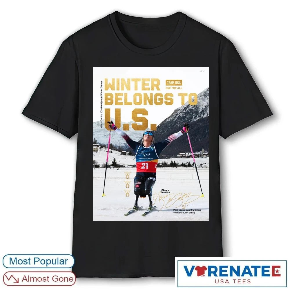 Official Oksana Masters Team USA One For All Winter Belongs To US Milano Cortina 2026 Signature Poster T-Shirt