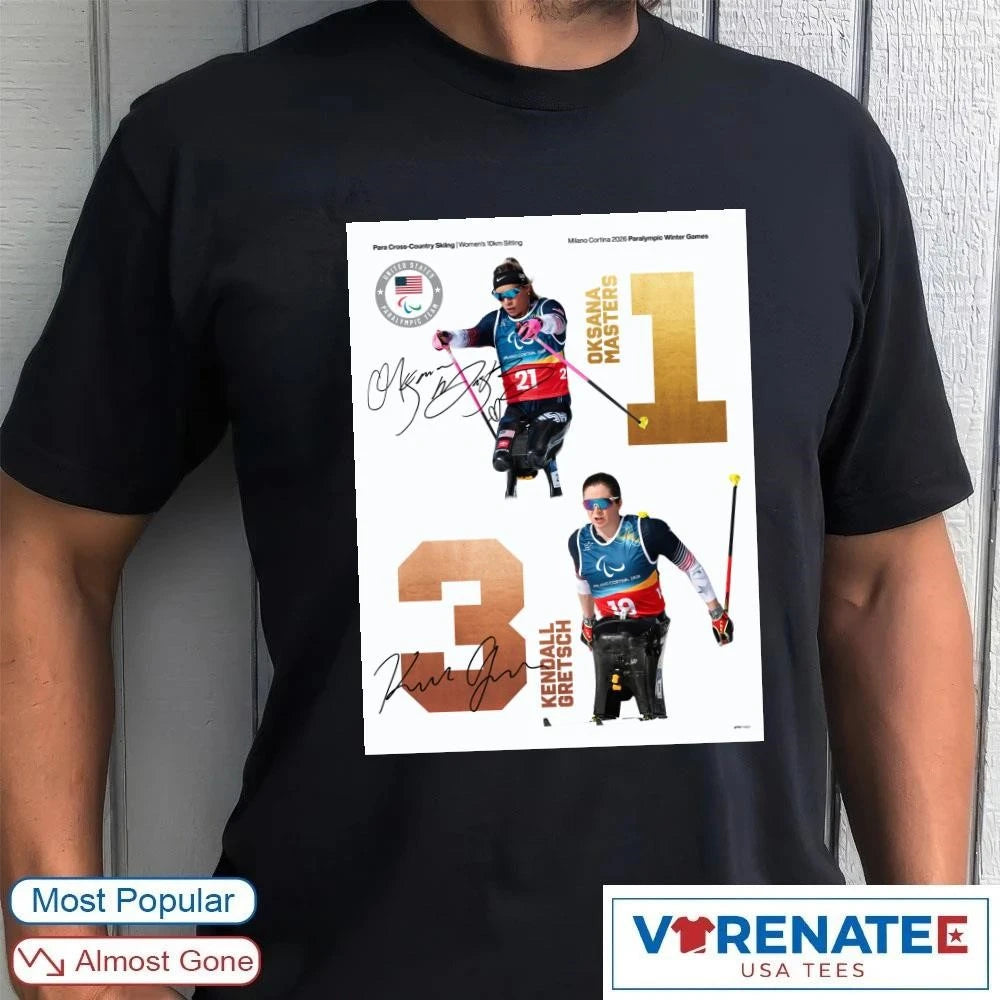 Official Oksana Masters and Kendall Gretsch Winter Paralympics 2026 Signatures Poster T-Shirt