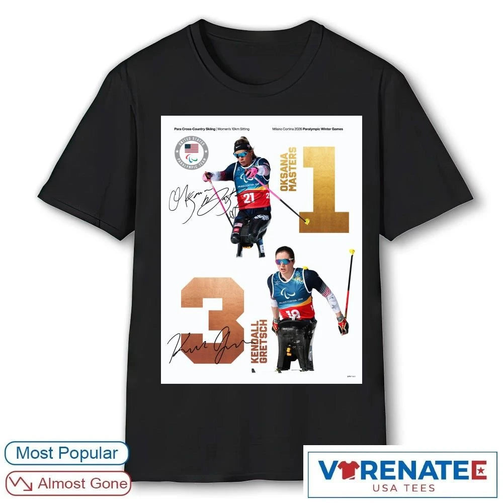 Official Oksana Masters and Kendall Gretsch Winter Paralympics 2026 Signatures Poster T-Shirt