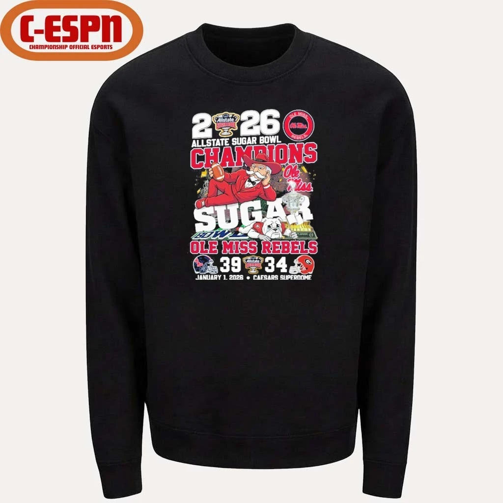 Official Ole Miss Beat Georgia 2026 Allstate Sugar Bowl Champions Score Shirt