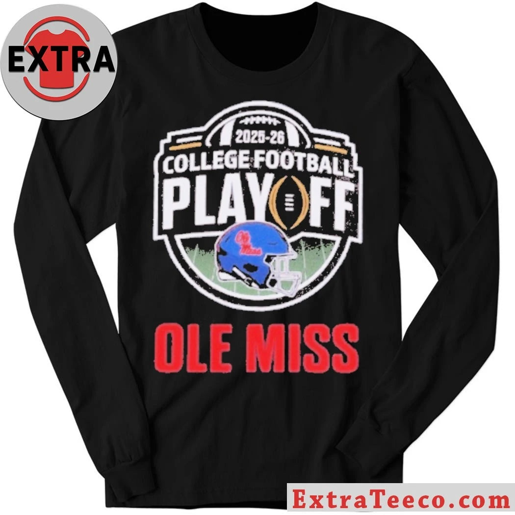 Official Ole Miss College Football Playoff 2025-26 Helmet And Logo Shirt