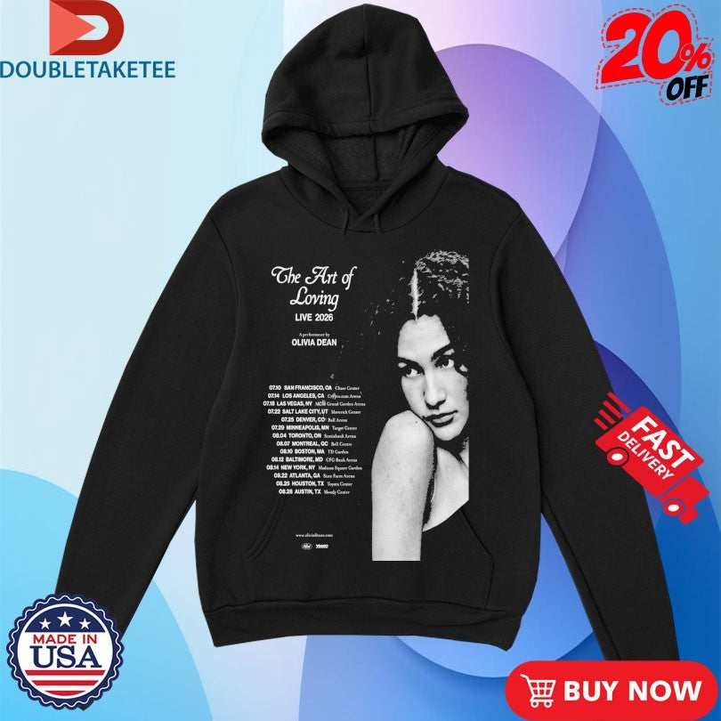 Official Olivia Dean The Art Of Loving America And Canada Tour 2026 Dates T-shirt
