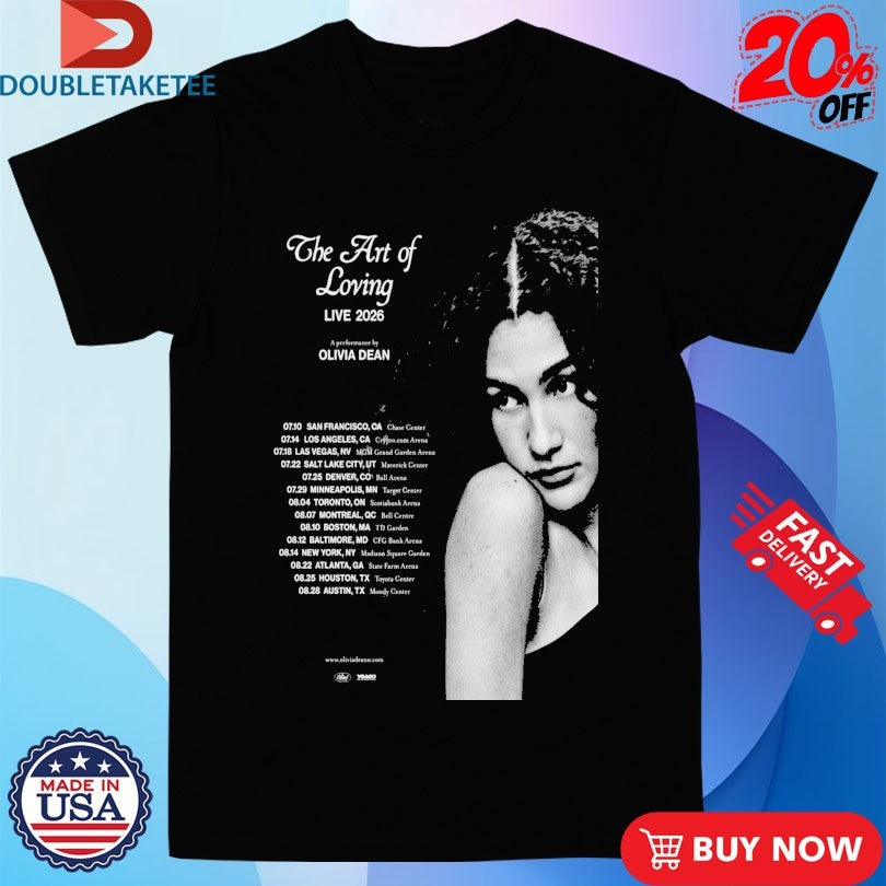 Official Olivia Dean The Art Of Loving America And Canada Tour 2026 Dates T-shirt