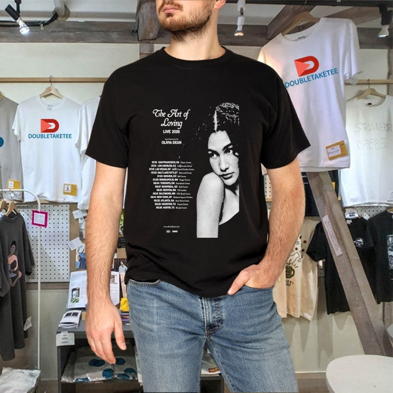 Official Olivia Dean The Art Of Loving America And Canada Tour 2026 Dates T-shirt