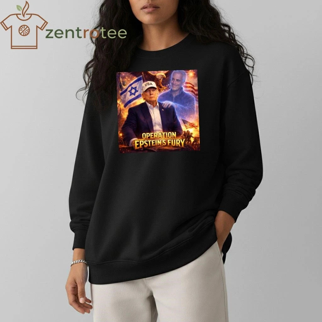 Official Operation Epstein’s Fury Trump Israel flag tee