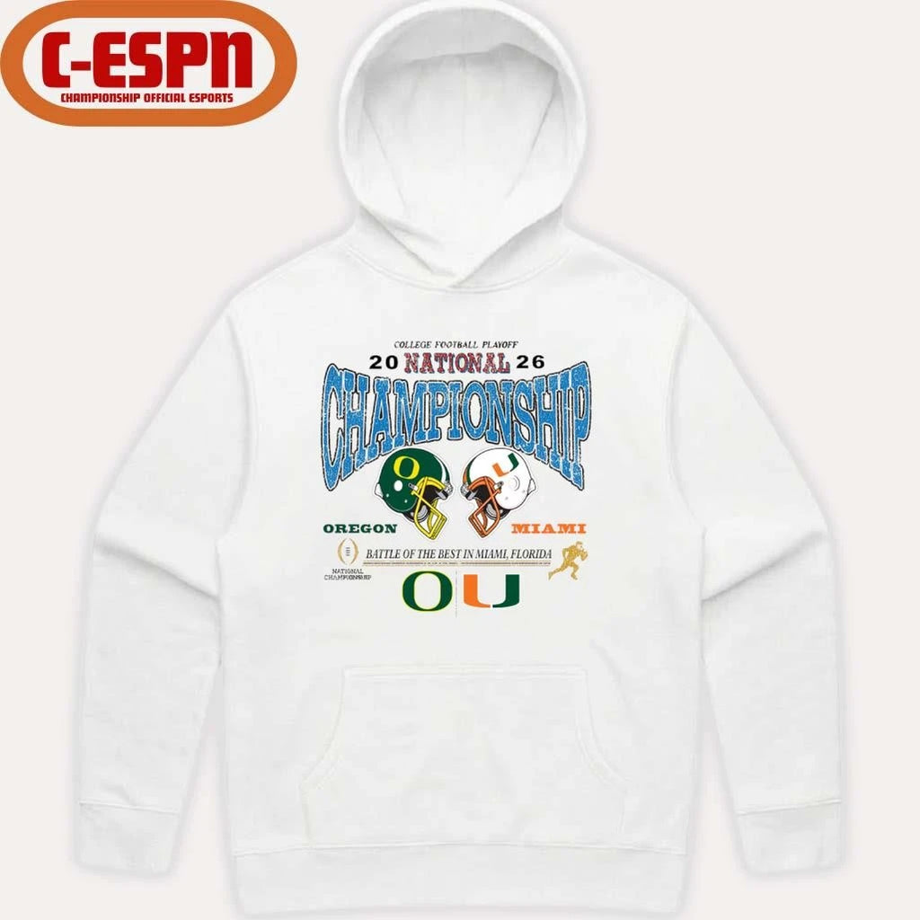 Official Oregon Vs Miami 2026 CFP National Championship T-Shirt