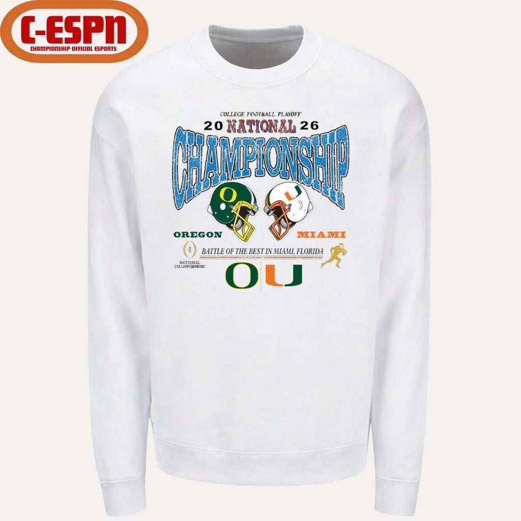 Official Oregon Vs Miami 2026 CFP National Championship T-Shirt