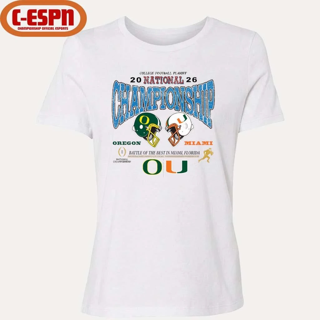 Official Oregon Vs Miami 2026 CFP National Championship T-Shirt