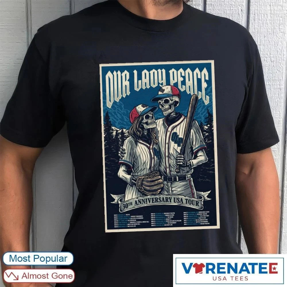 Official Our Lady Peace 30th Anniversary 2026 American Tour Poster T-Shirt