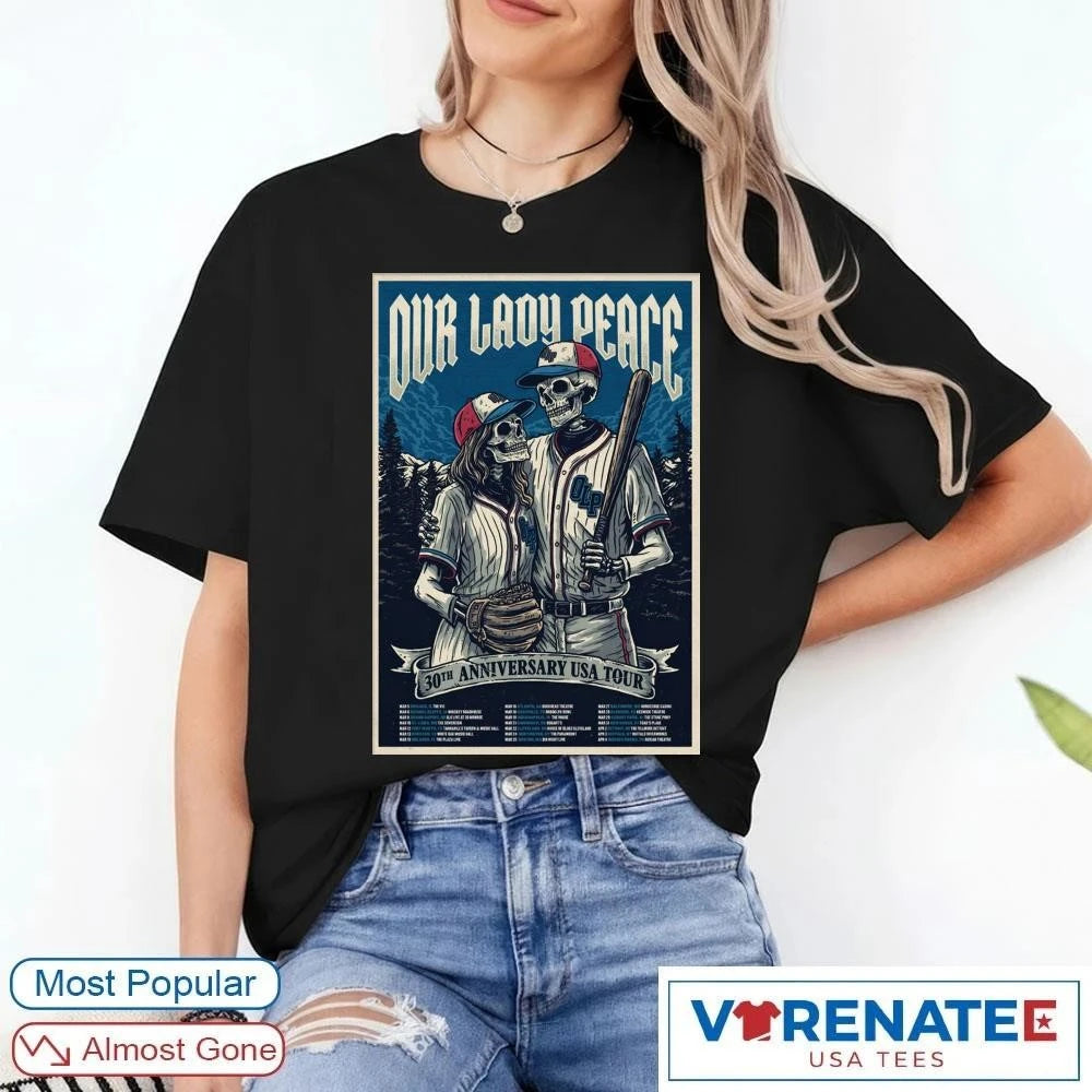 Official Our Lady Peace 30th Anniversary 2026 American Tour Poster T-Shirt