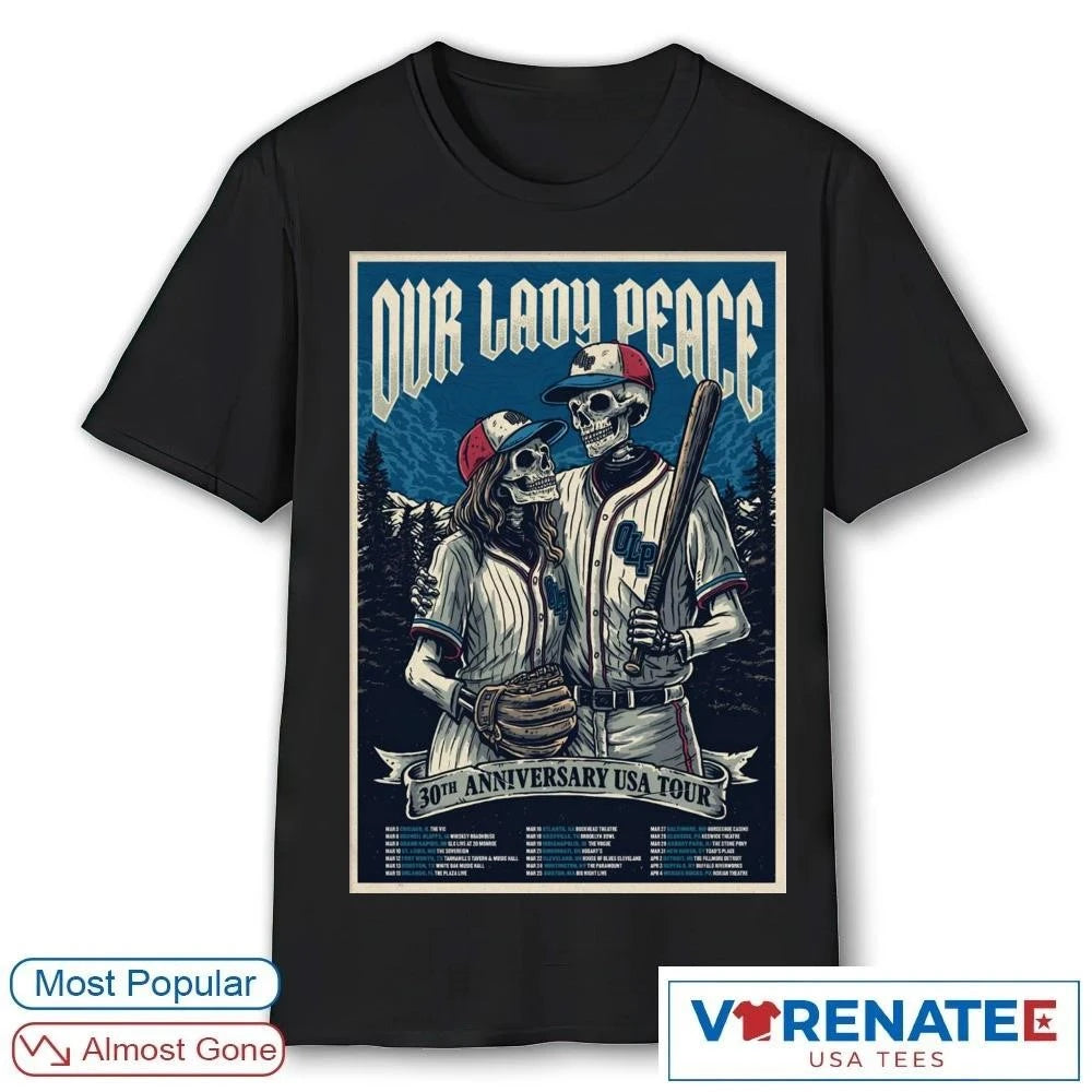 Official Our Lady Peace 30th Anniversary 2026 American Tour Poster T-Shirt