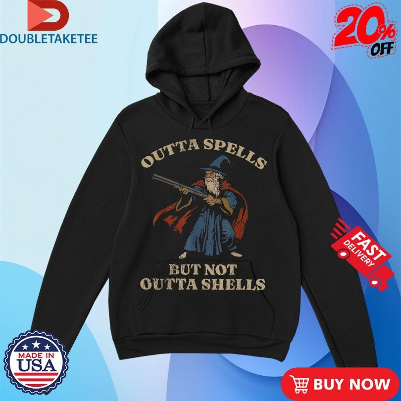 Official Outta Spells But Not Outta Shells Wizard Fantasy Shirts