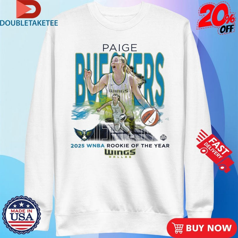 Official Paige Bueckers Dallas Wings #Rookie Of The Year 2025 WNBA 5 Shirts