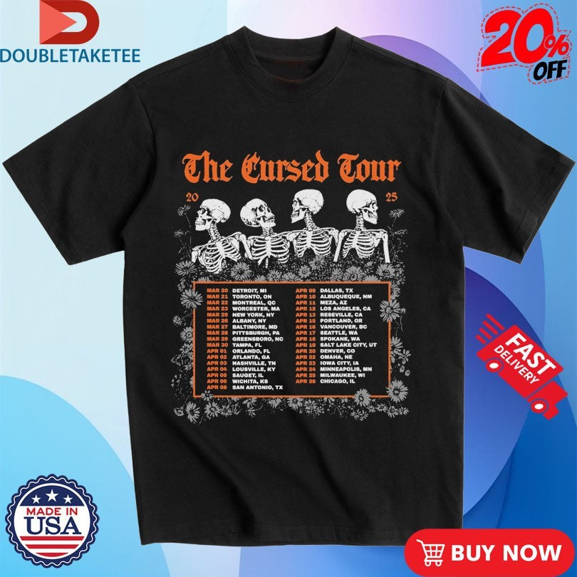 Official Paleface Swiss The Cursed Tour Dates 2025 US Skeletons Shirts