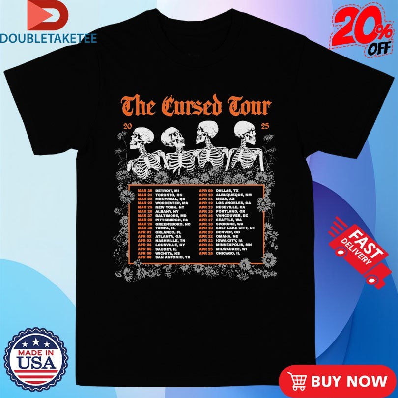 Official Paleface Swiss The Cursed Tour Dates 2025 US Skeletons Shirts